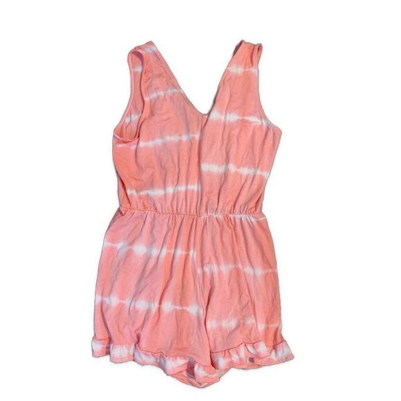 The Vanity Room Womens Pink White Tie Dye Tank V Neck Mini Jumpsuit Medium - Picture 2 of 5